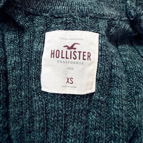 Hollister Long Knit Cardigan Open Front Sweater with Pockets Women's Size XS - Picture 4 of 6